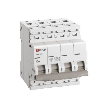 Выключатель автоматический модульный 4п C 6А 6кА ВА 47-63N PROxima EKF M636406C