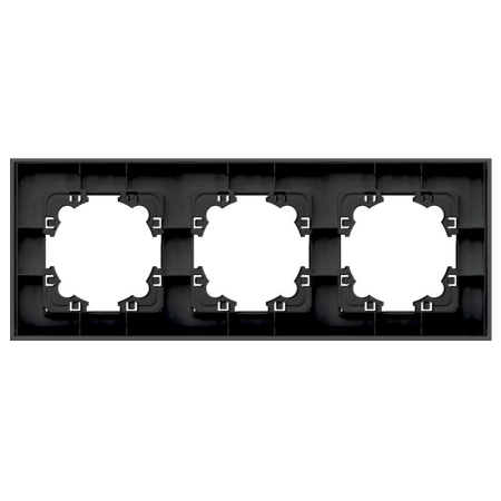 Рамка 3-м Афина стеклянная графит UNIVersal 2256