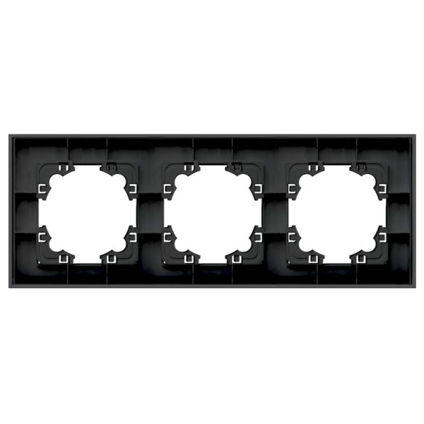 Рамка 3-м Афина стеклянная графит UNIVersal 2256