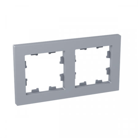 Рамка 2-м Эпика пластик алюм. EKF UP1-FPA-02