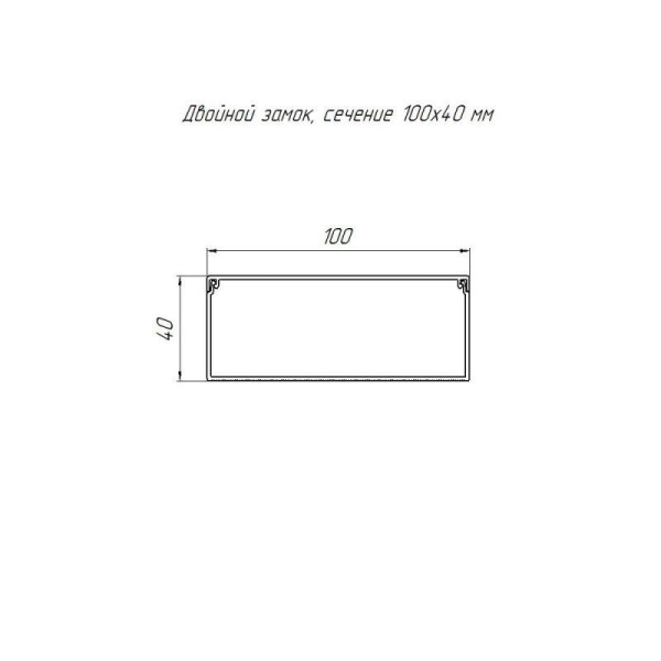 Кабель-канал 100х40 L2000 с двойн. замком RAL 7035 сер. Промрукав PR03.0081