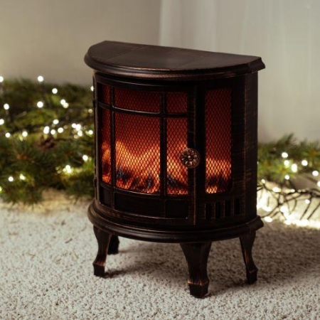 Светильник светодиодный новогодний "Камин Печь" черн. 2хLR14(C) 24х17х33см Эра Б0060487