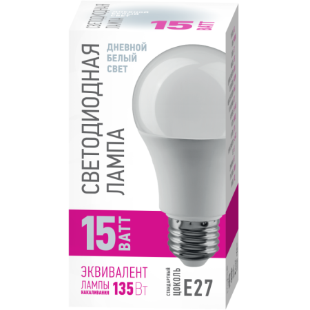 Лампа светодиодная 90 116 OLL-A60-15-230-6.5K-E27-PROMO 15Вт грушевидная 6500К E27 220-240В ОНЛАЙТ 90116