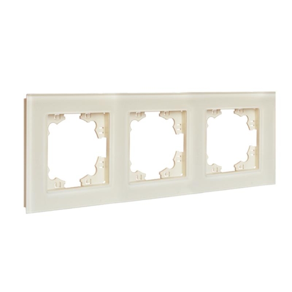 Рамка 3-м Афина стеклянная сл. кость (ivory) UNIVersal 2274