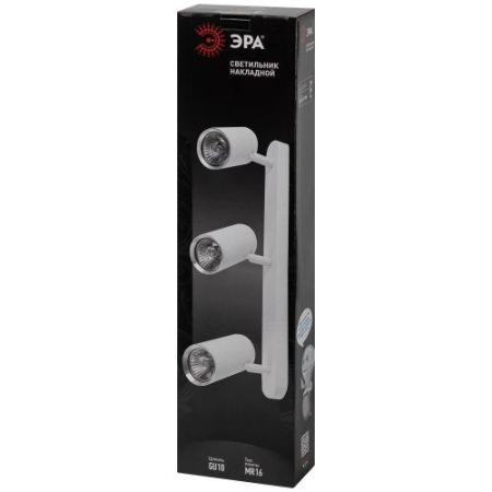 Светильник OL35-3 WH MR16 GU10 настенно-потолочный спот IP20 бел. хром Эра Б0056367