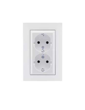 Розетка 2-я Karea RIZZ с заземл. бел. Makel 88001082