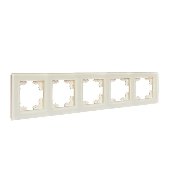 Рамка 5-м Афина стеклянная сл. кость (ivory) UNIVersal 2276