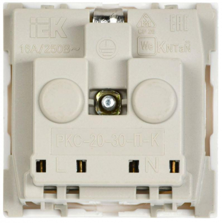 Розетка 1-м 2мод. РКС-20-30-П-К 45х45 с заземл. бел. PRIMER IEK CKK-40D-RSZB2-K01-K