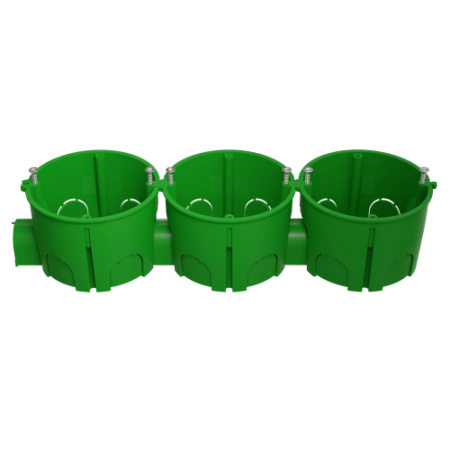 Коробка установочная 68х45мм для твердых стен с саморезами один стыковочный узел IP20 зел. KUTS1-68-45-green Эра Б0061164