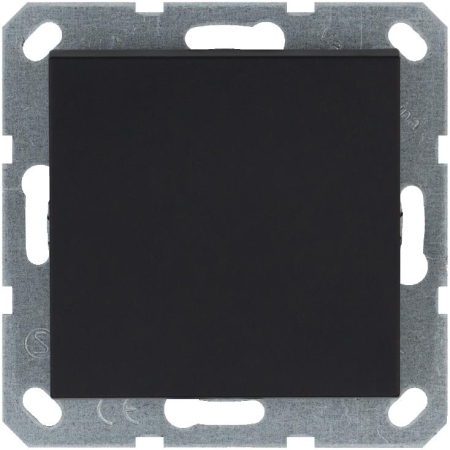 Переключатель проходной 1-кл. 10А IP20 с подсветкой механизм черн. матов. soft touch Jasmart G3012NPB