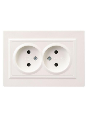 Розетка 2-м СП BRITE РСш12-2-БрЖ 10А в сборе без заземл. защ. шторки жемчуж. IEK BR-R23-10-K36-F