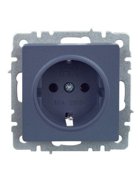 Розетка 1-м СП BRITE РС11-1-0-БрМ 16А с заземл. без защ. шторки механизм маренго IEK BR-R11-16-K35