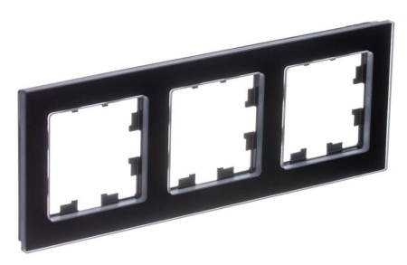 Рамка 3-м AtlasDesign Nature натур. стекло черн. SE ATN361003