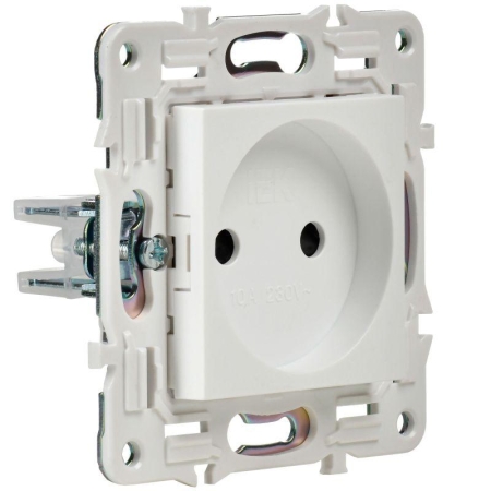 Розетка SKANDY 10А без заземл. без защ. шторок SK-R02W арктич. бел. IEK SK-R10-10-K01