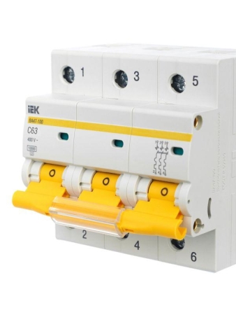 Выключатель автоматический модульный 3п C 63А 10кА ВА47-100 KARAT IEK MVA40-3-063-C