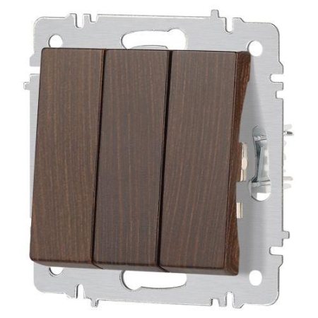 Выключатель 3-кл. СП Accent 6-106-10 10А IP20 250В AL/CU венге Intro Б0063550