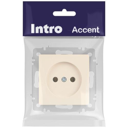 Розетка 1-м СП Accent 6-201-02 16А IP20 250В 2P сл. кость Intro Б0063659