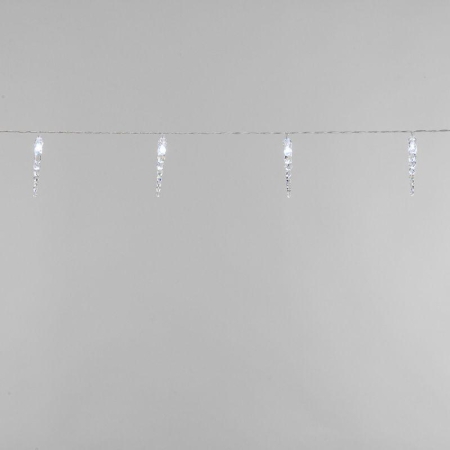 Гирлянда светодиодная "Сосульки" 1.5м 10LED бел. 0.1Вт IP20 провод ПВХ прозр. элементы питания 2хAA (не в компл.) Neon-Night 303-094