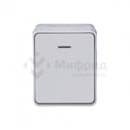 Выключатель 1-кл. ОП AtlasDesign PROFI IP54 10AX с подсветкой бел. SE ATN540113