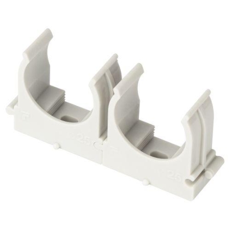 Держатель для труб (клипса) d25мм для прямого монтажа CLIP-25-G-MP сер. (уп.50шт) Эра Б0062105