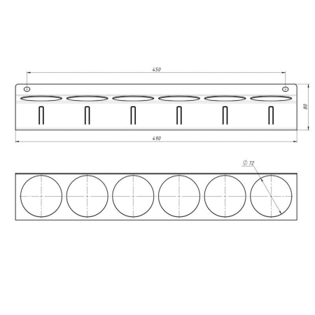 Держатель-органайзер для баллончиков настенный с крючками черн. Rexant 38-0653