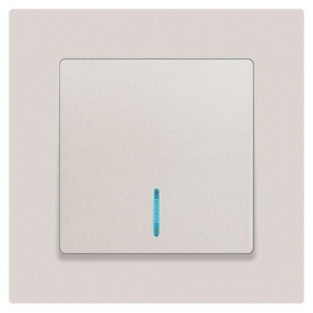 Выключатель 1-кл. СП Accent 6-102-06 10А IP20 250В с подсветкой AL/CU перламутр. Intro Б0063467