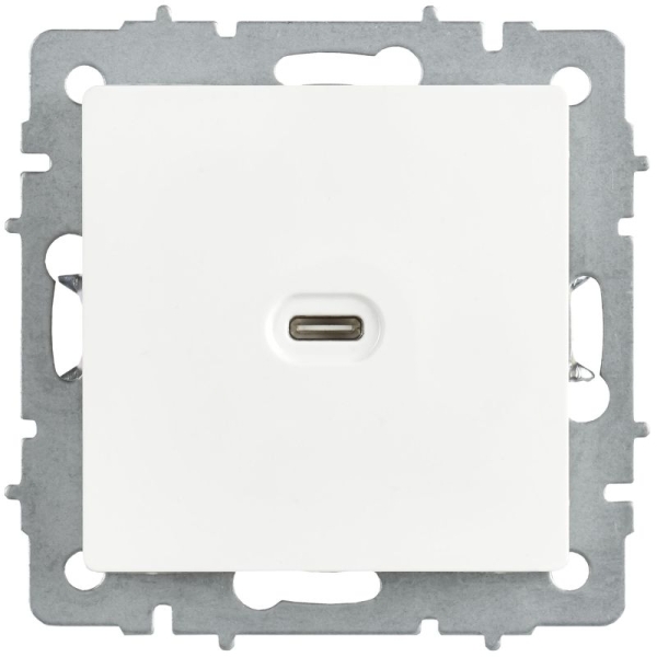 Розетка СП BRITE РЮ12-1-БрАБ USB C 65Вт высокоскор. заряд. арктич. бел. IEK BR-U13-065-K91