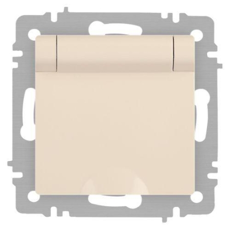 Розетка 1-м СП Accent 6-203-02 16А IP20 250В 2P+E Schuko с крышкой сл.кость Intro Б0063716