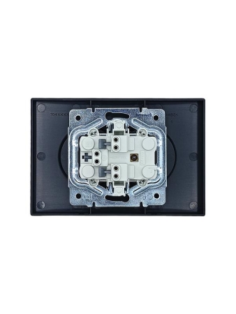 Розетка 2-мест. с/з СП ZIMA IP20 16А ПБТ безвинт. зажим черн. бархат LEZARD 704-4200-127BQC