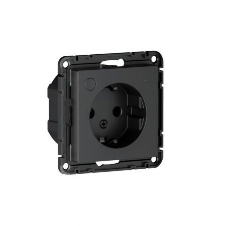 Розетка AtlasDesign Smart 16А L+N с заземл. защ. шторки Zigbee механизм карбон SE ATN001045Z