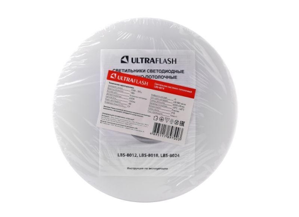 Светильник светодиодный LBS-8018 18Вт blanc настенно-потолочный Ultraflash 15139