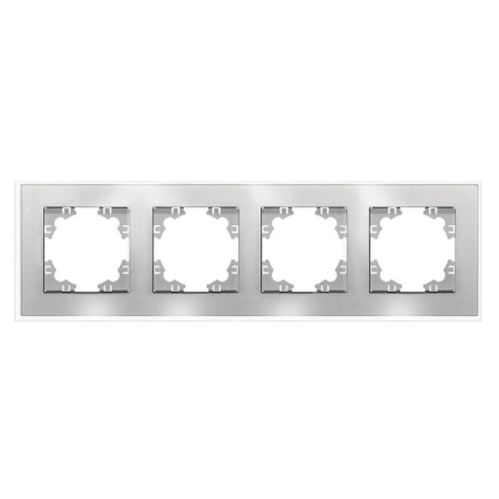 Рамка 4-м Афина стеклянная серебр. UNIVersal 2269