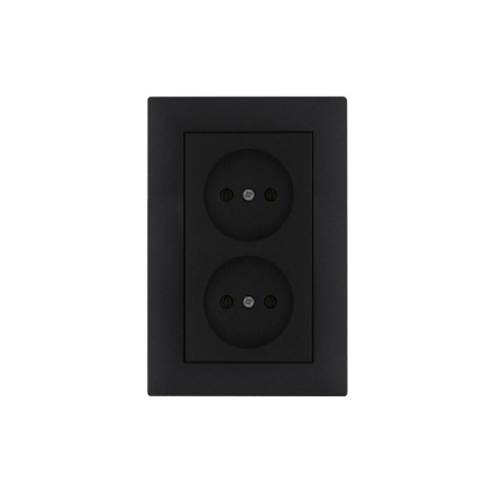 Розетка 2-я Karea RIZZ STAR без заземл. чер. Makel 88054017