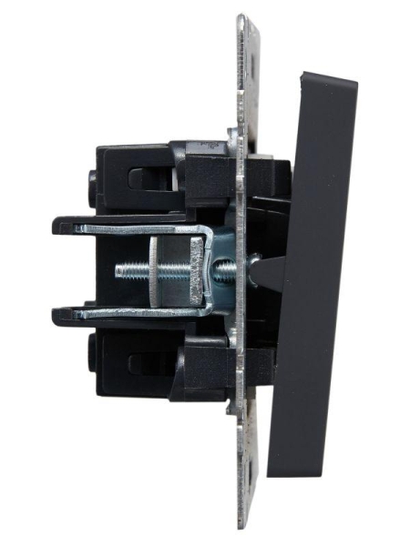 Выключатель 2-кл. СП BRITE ВС10-2-1-БрГ 10А с индик. механизм графит IEK BR-V20-1-10-K53