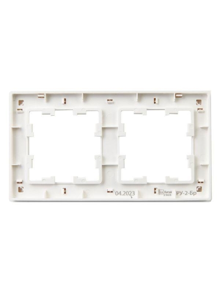 Рамка 2-м BRITE РУ-2-Бр бел. рифленый IEK BR-M22-51-K01