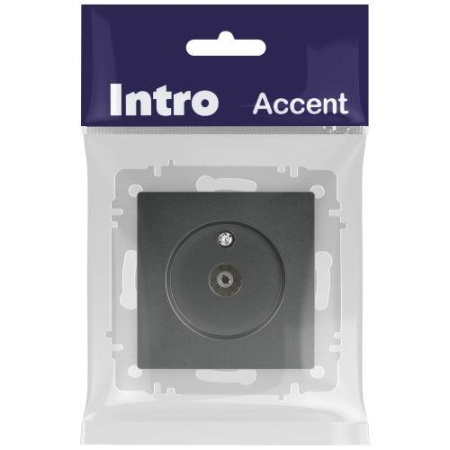 Розетка телевизионная одиночная TV СП Accent 6-301-07 IP20 графит Intro Б0063614