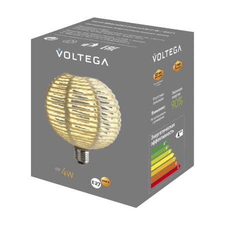 Лампа светодиодная филаментная Loft 271 BRA240 4Вт 3000К E27 Voltega 8571