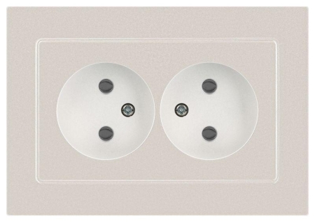 Розетка 2-м СП Accent 6-204-06 16А IP20 250В 2P AL/CU перламутр. Intro Б0063446