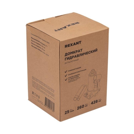 Домкрат гидравлический бутылочный 25т Rexant 80-0617