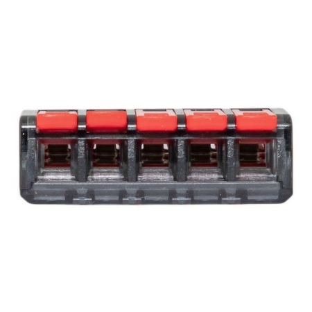 Клемма строительно-монтажная СМК 221-615 5-проводная 0.5-4.0(6)кв.мм с рычагом (уп.25шт) PROxima EKF plc-smk-221-615