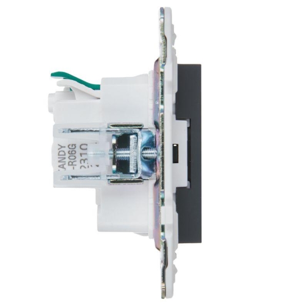 Розетка SKANDY 16А с заземл. защ. шторки безвинт. крепл. SK-R06G графит IEK SK-R14-16-1-K53