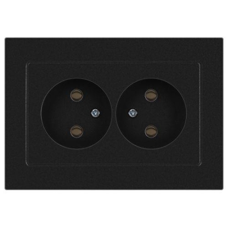 Розетка 2-м СП Accent 6-204-05 16А IP20 250В 2P AL/CU антрацит Intro Б0063465