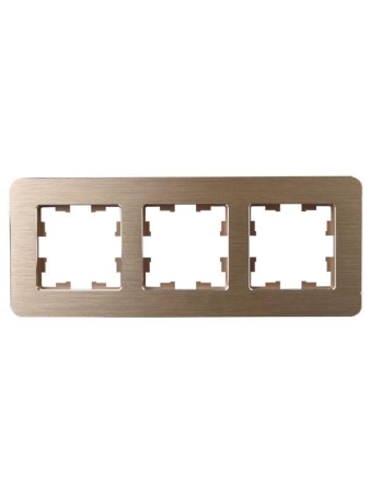 Рамка 3-м BRITE РУ-3-1-Бр метал. шампань RE AL IEK BR-M32-M-21-K37