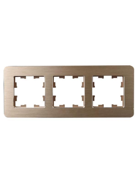 Рамка 3-м BRITE РУ-3-1-Бр метал. шампань RE AL IEK BR-M32-M-21-K37