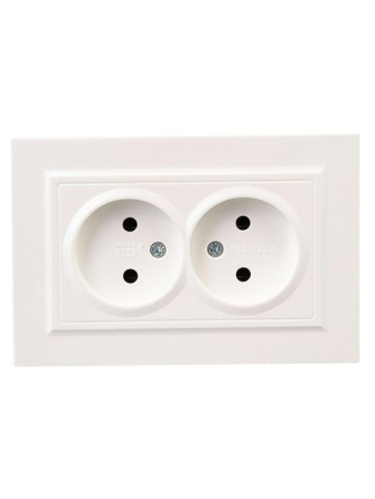 Розетка 2-м СП BRITE РС12-2-БрЖ 10А в сборе без заземл. без защ. шторок жемчуж. IEK BR-R20-10-K36-F
