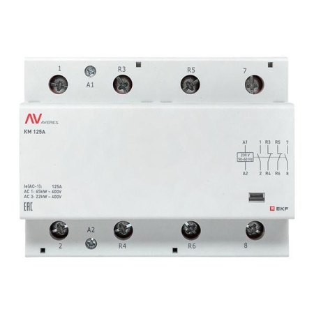 Контактор модульный КМ 125А 2NO+2NC 230В AC (6 мод.) AVERES EKF km-av-6-125-22-230V