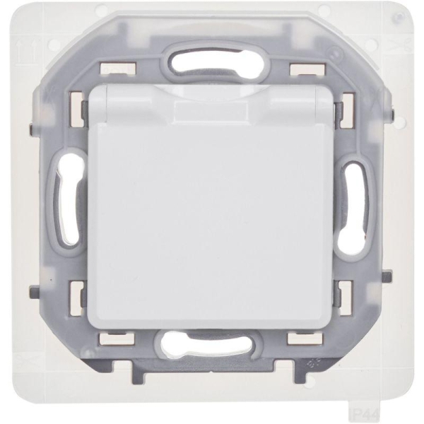 Розетка 1-м СП Inspiria 16А IP44 250В 2P+E защ. шторки с крышкой немецк. стандарт механизм бел. IEK 673740