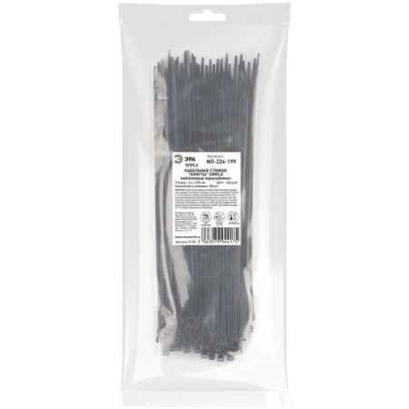 Хомут кабельный Simple 3.6х200 черн. NO-224-199 (уп.100шт) Эра Б0066033