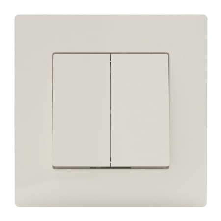 Выключатель 2-кл. СП Pixel 10А IP20 в сборе беж. TOKOV ELECTRIC TKE-PX-V2F-C02