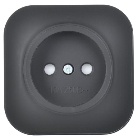 Розетка ОП GLORY РСш20-2-ХЧм 10А без заземл. защ. шторки черн. матов. IEK ERH13-K02M-10